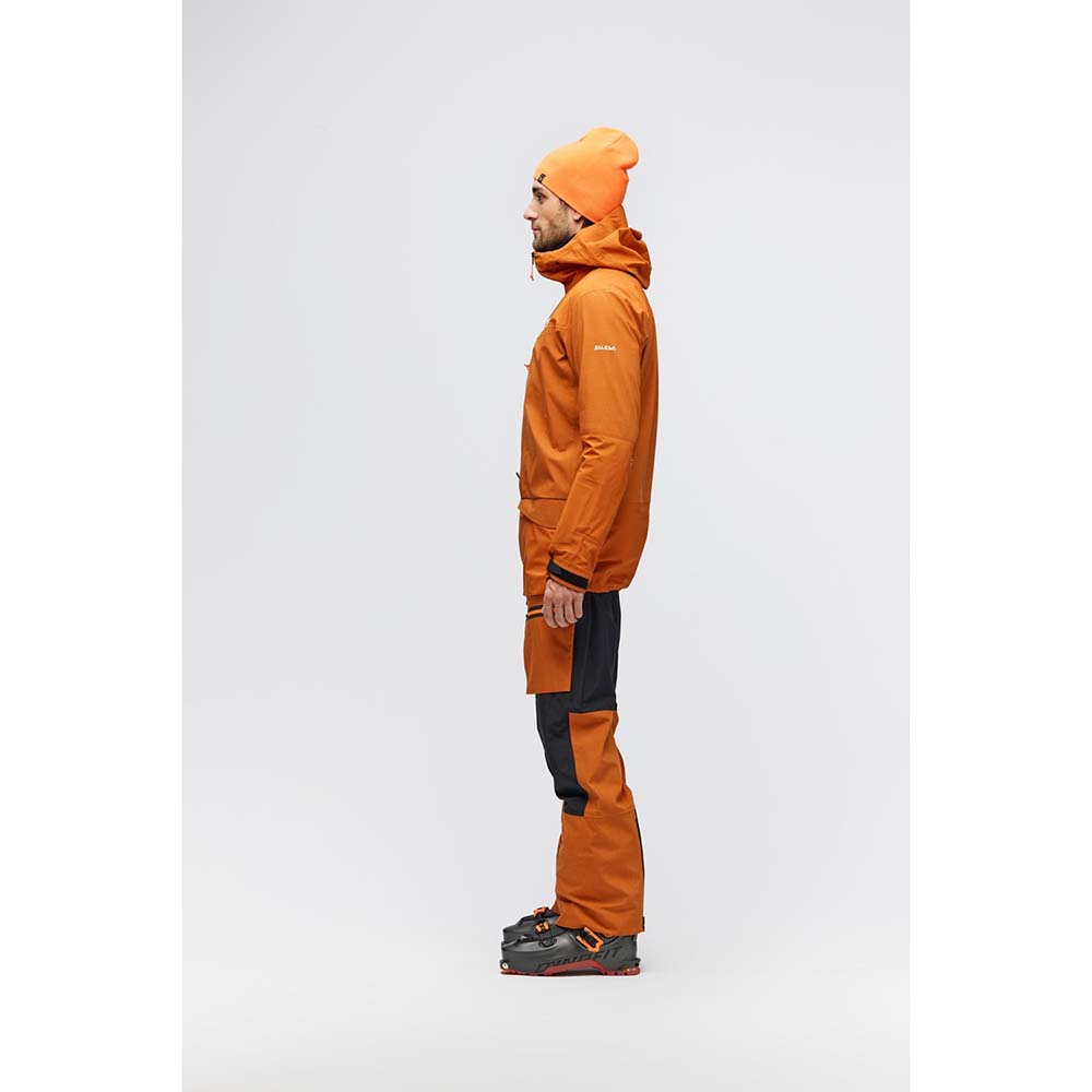 Salewa Sella Ski 3 Layers Powertex Responsive Hardshell Orange Men Jacket