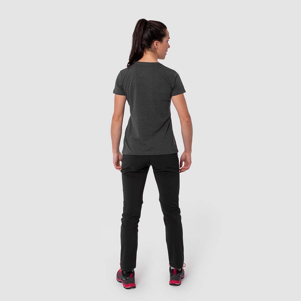 Salewa Lines Graphic Dry Grey Women T-Shirts