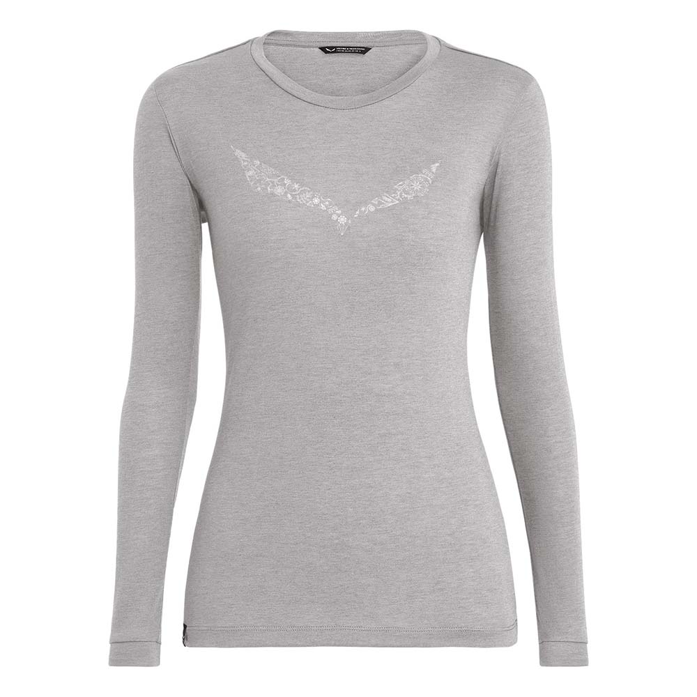 Salewa Solidlogo Dry Long Sleeve Grey Women T-Shirts