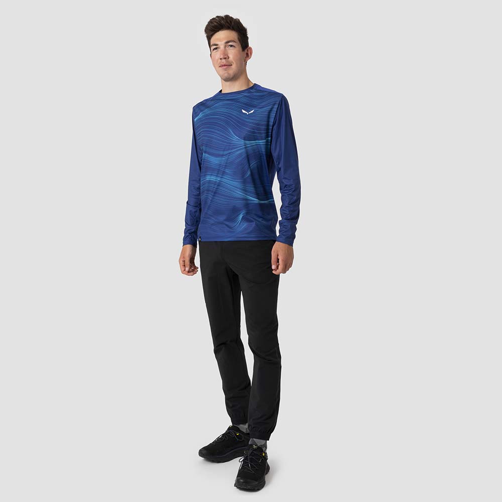 Salewa Seceda Dry Long Sleeve Blue Men T-Shirts