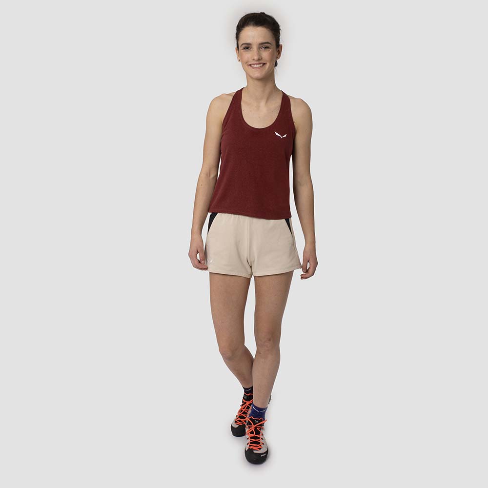 Salewa Lavaredo Hemp Cropped Red Women Tank Top