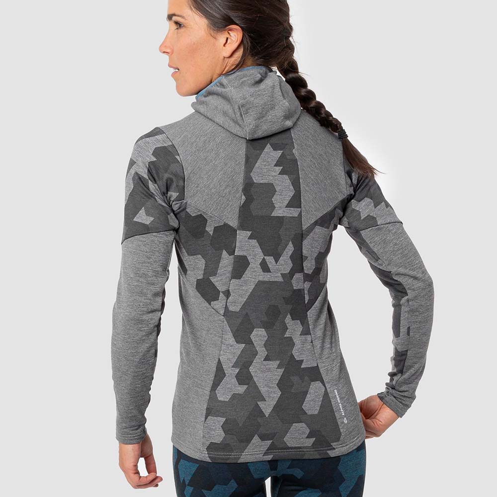 Salewa Boe Merino Hooded Half Zip Grey Women T-Shirts
