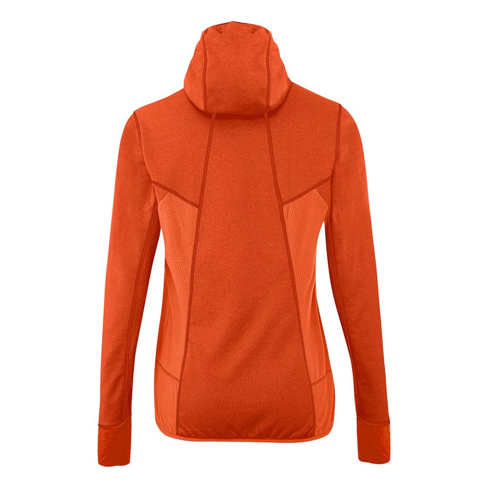 Salewa Puez Hybrid Polarlite Hooded Fleece Red Orange Women Tops