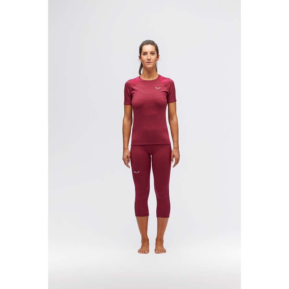 Salewa Cristallo Warm Alpine Merino Responsive 3/4 Violet/Red Women Tights