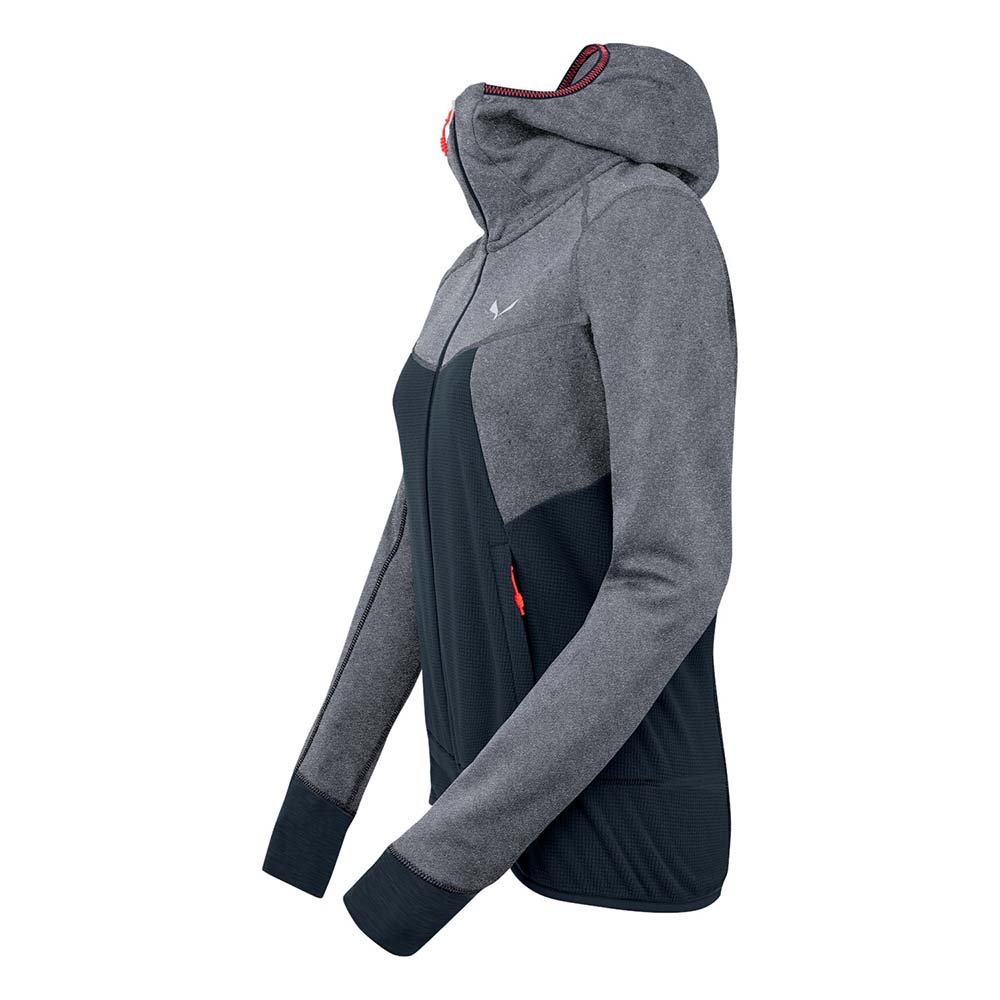 Salewa Puez Hybrid Polarlite Hooded Fleece Navy Blue Women Tops