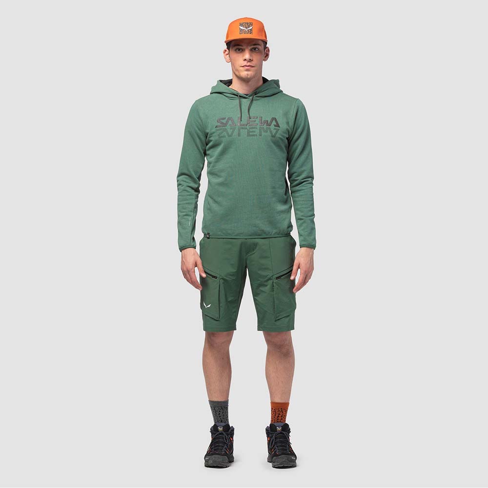 Salewa Puez Hemp Logo Green Men Hoodies