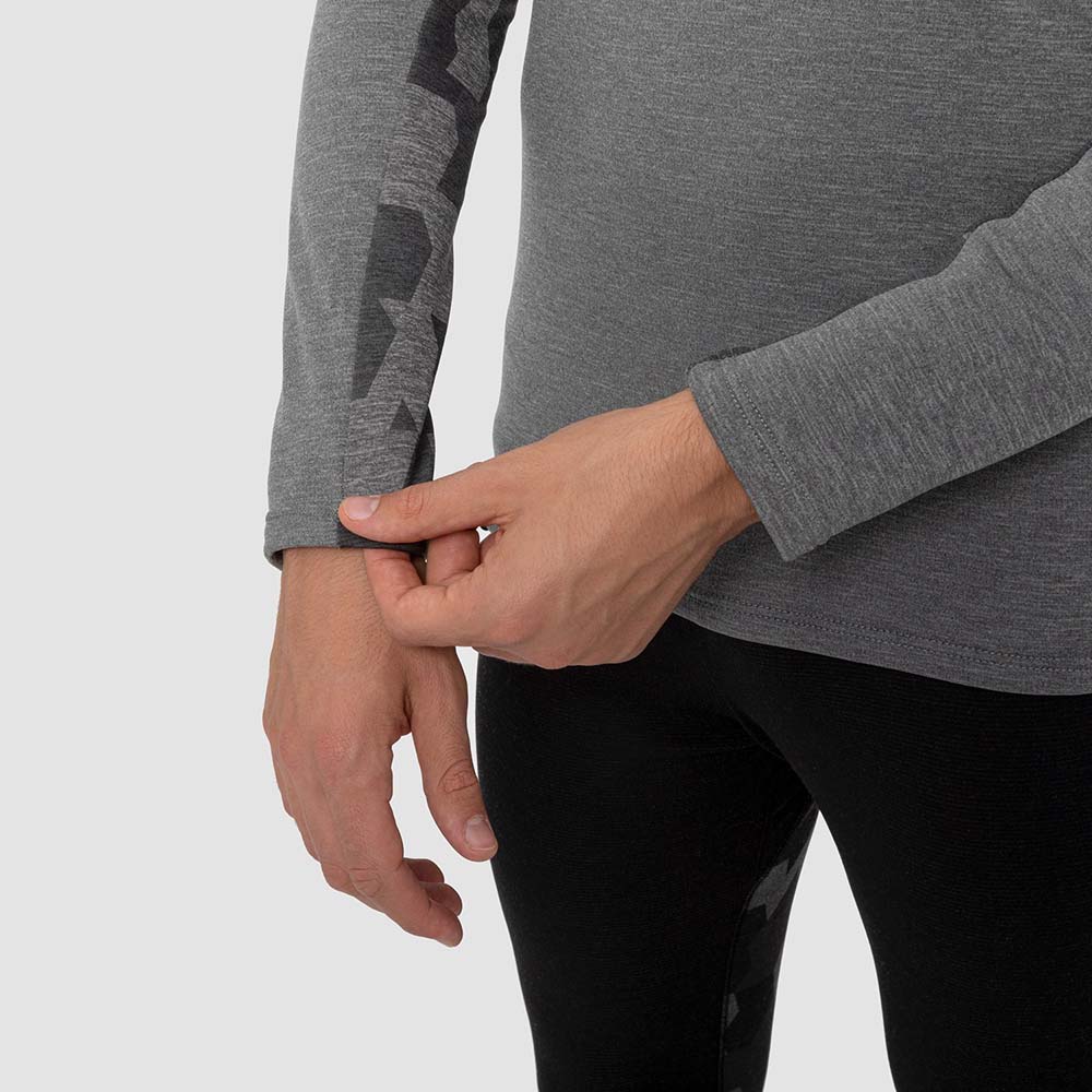 Salewa Boe Merino Hooded Half Zip Grey Men T-Shirts