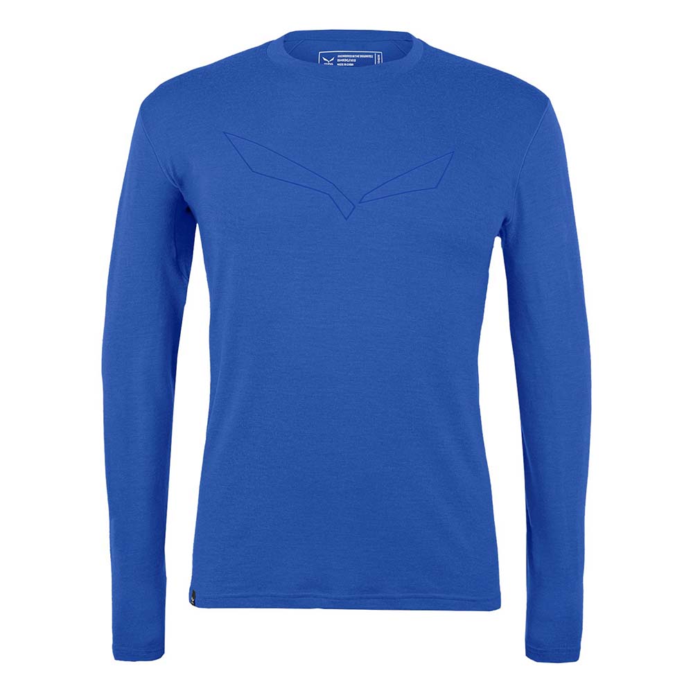 Salewa Pure Logo Alpine Merino Responsive Long Sleeve Blue Men T-Shirts