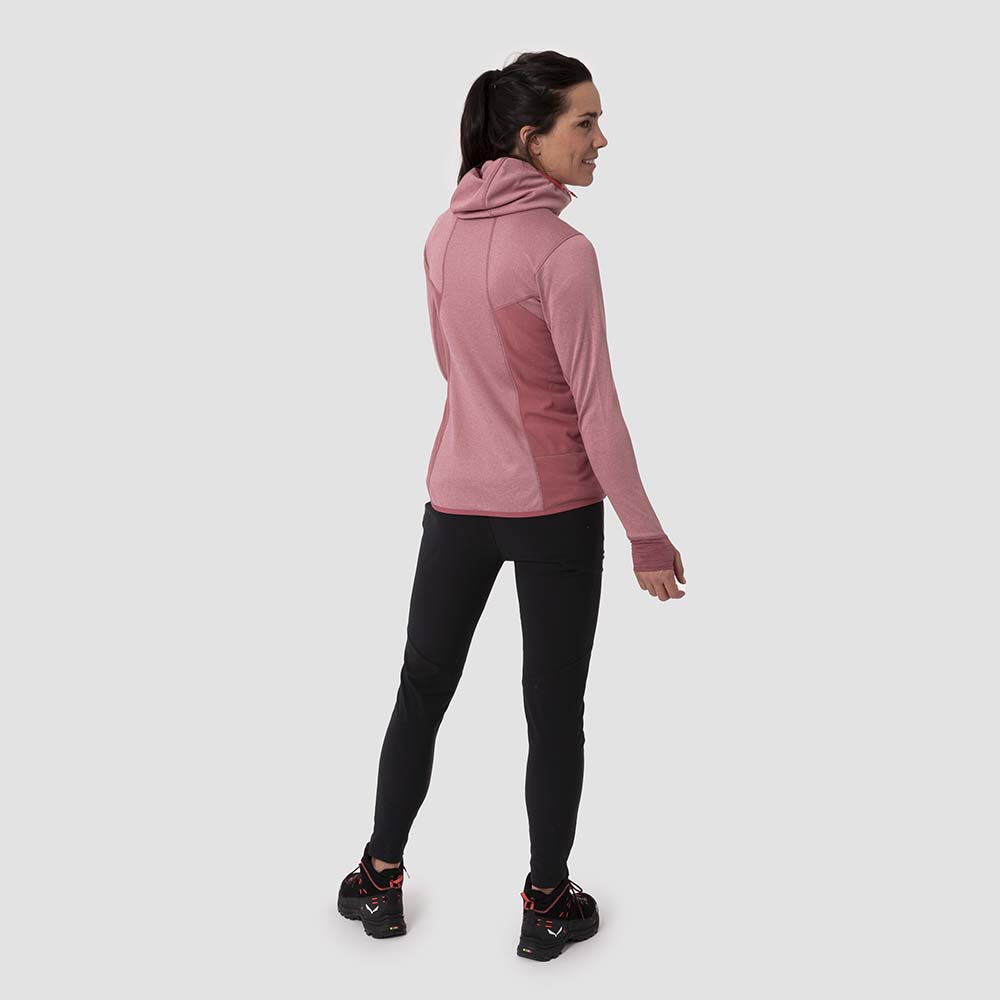 Salewa Puez Hybrid Polarlite Hooded Fleece Pink Women Tops