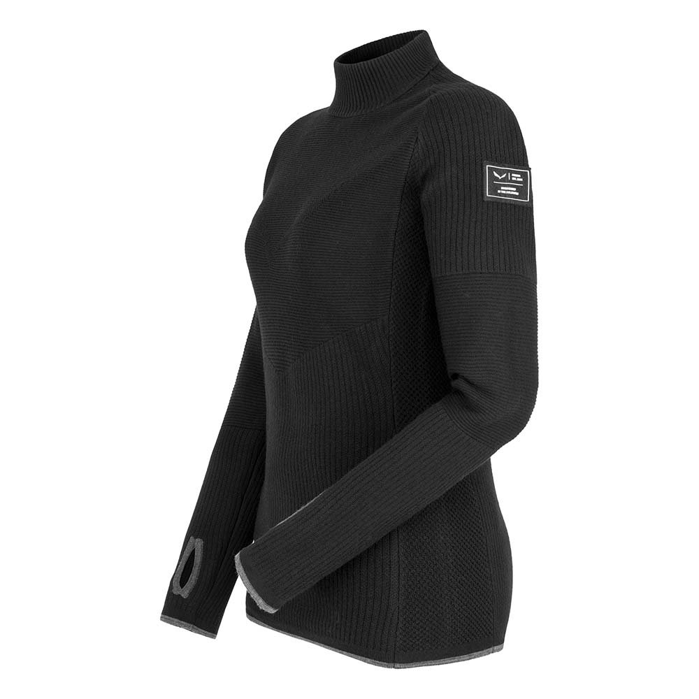 Salewa Fanes Engineered Merino Logo Black Women Pullover