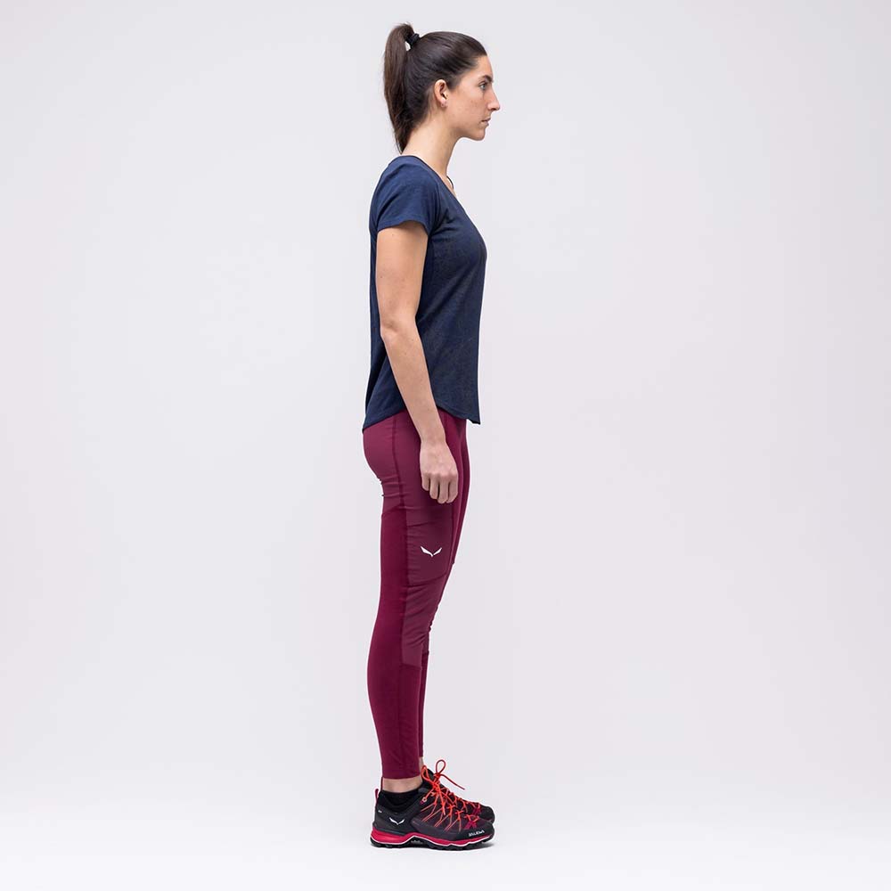 Salewa Alpine Hemp Print Navy Blue Women T-Shirts