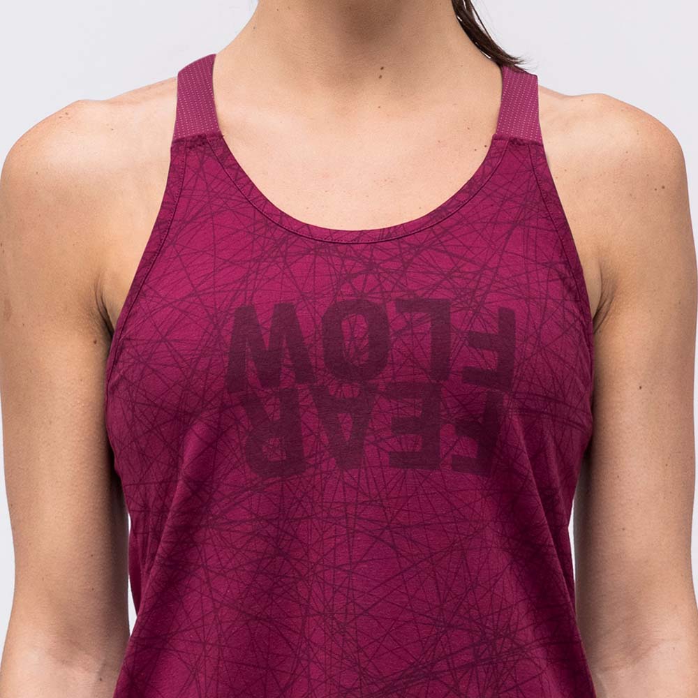 Salewa Alpine Hemp Print Violet/Red Women Tank Top