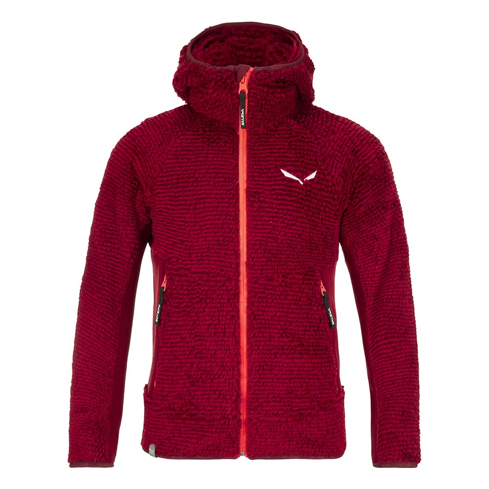 Salewa Puez Highloft Polarlite 2 Red Kids Hooded Jacket