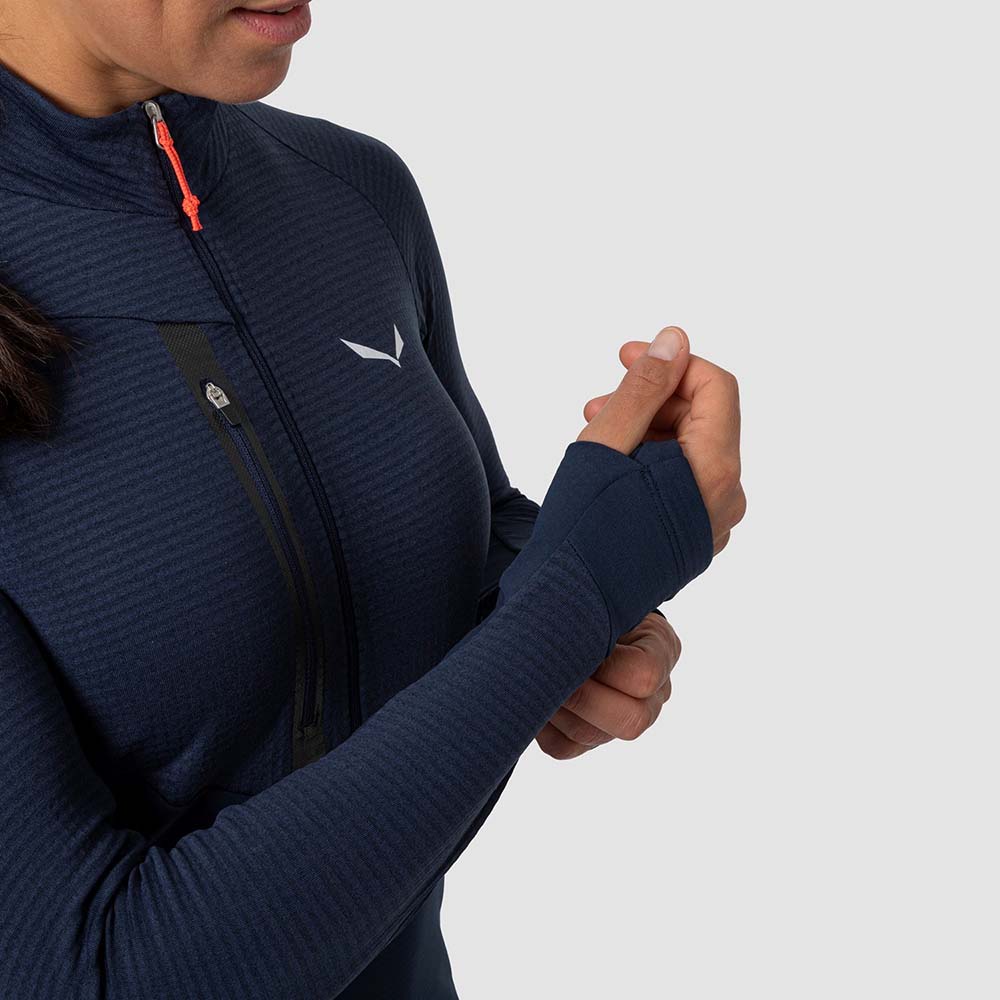 Salewa Vajolet Polarlite Responsive Half Zip Fleece Navy Blue/Black Women Tops