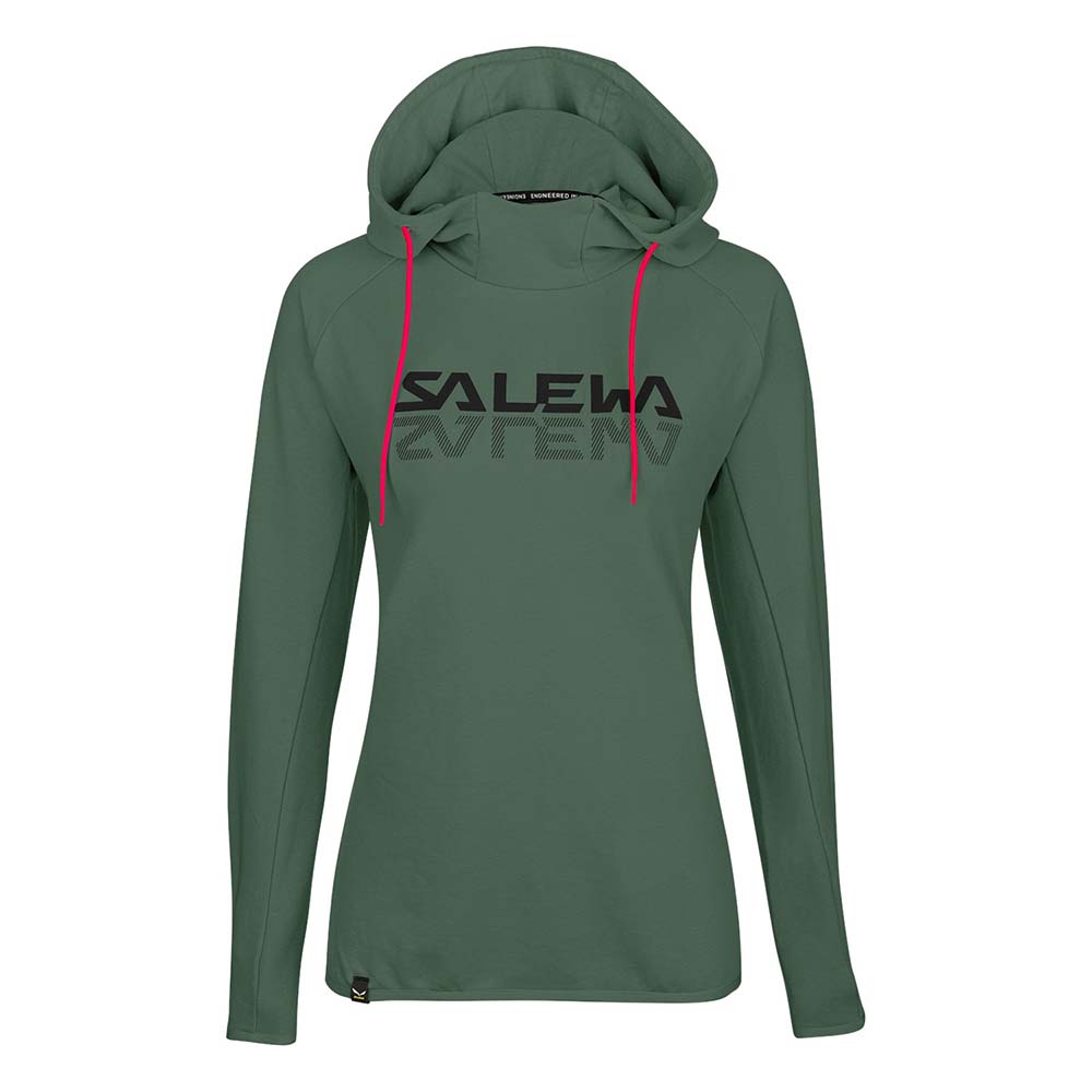 Salewa Pure Hemp Logo Green Women Hoodies
