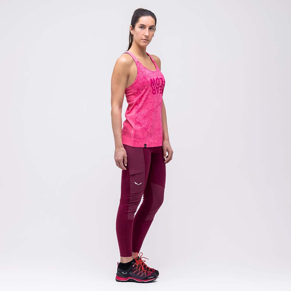 Salewa Alpine Hemp Print Violet/Rose Women Tank Top