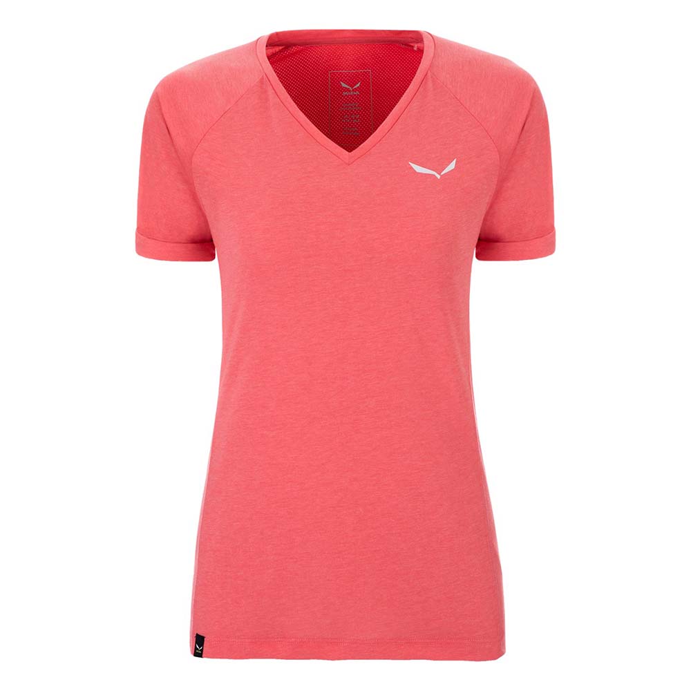 Salewa Puez Melange Dry V-Neck Pink Women T-Shirts