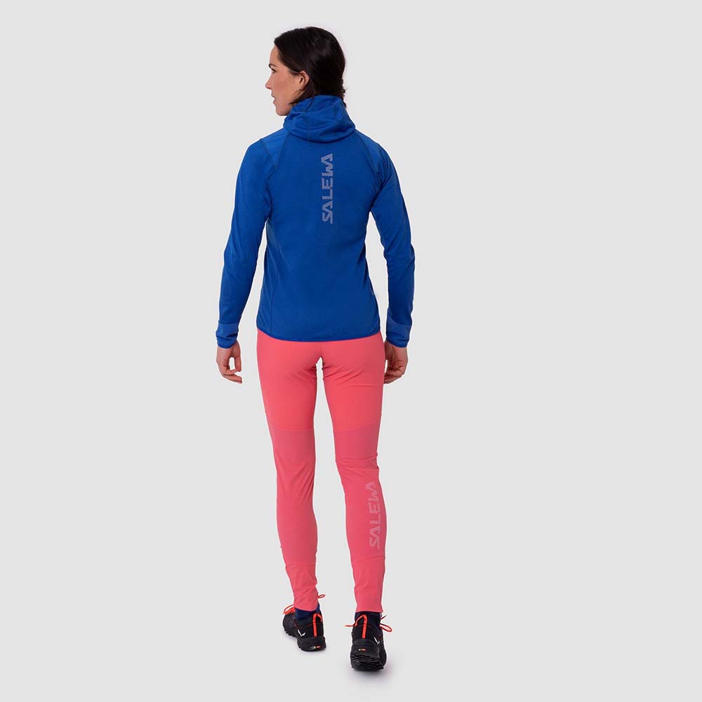 Salewa Agner Hybrid Polarlite Durastretch Blue Women Hooded Jacket