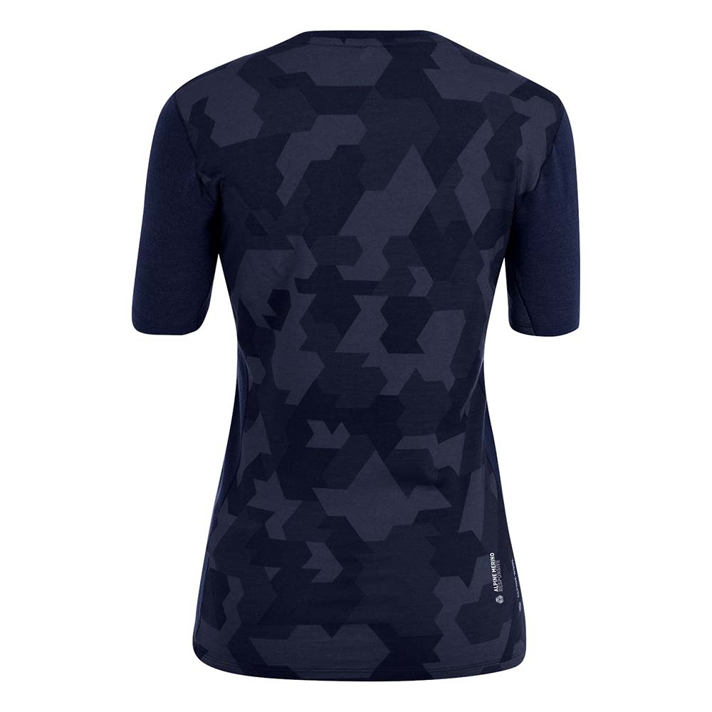 Salewa Cristallo Warm Alpine Merino Responsive Short Sleeve Navy Blue Women Baselayer