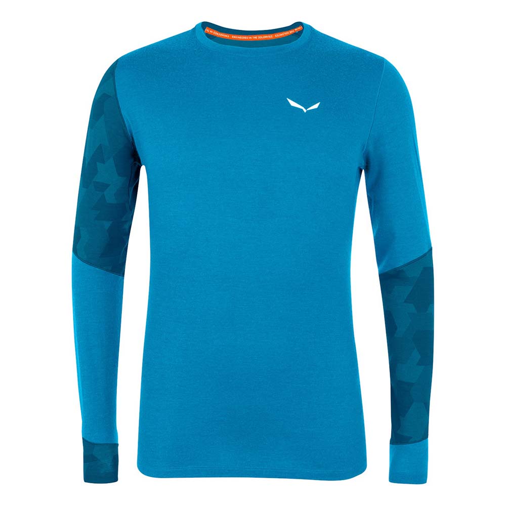 Salewa Cristallo Warm Alpine Merino Responsive Long Sleeve Blue Men Baselayer
