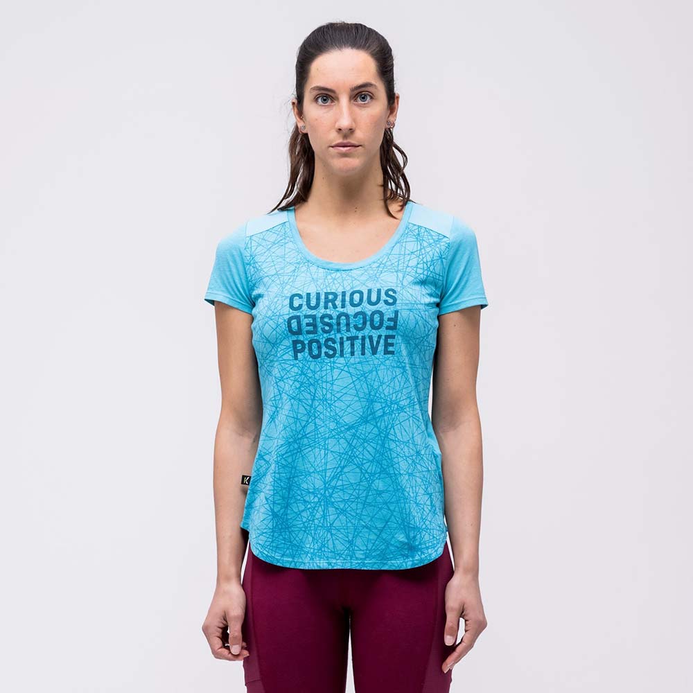 Salewa Alpine Hemp Print Maui Blue Women T-Shirts