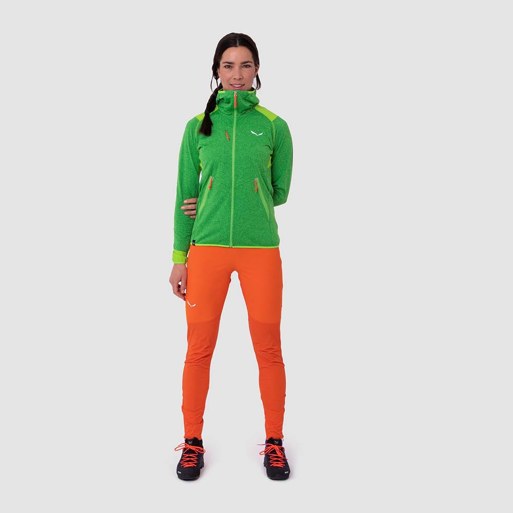 Salewa Agner Hybrid Polarlite Durastretch Green Women Hooded Jacket