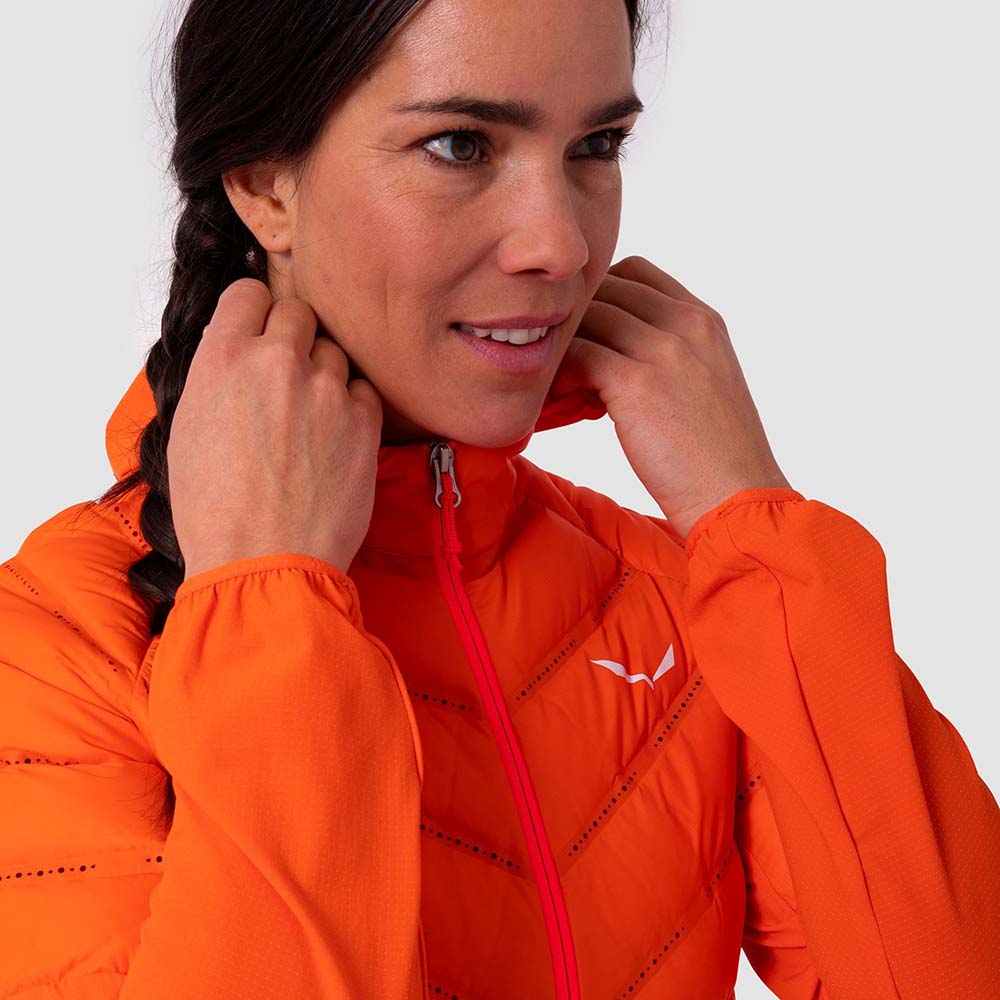 Salewa Agner Hybrid Red Orange Women Down Jacket