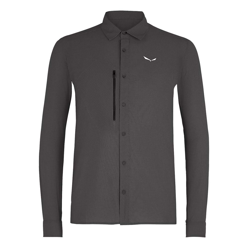 Salewa Puez Minicheck 2 Dry Long Sleeve Grey Men Shirts