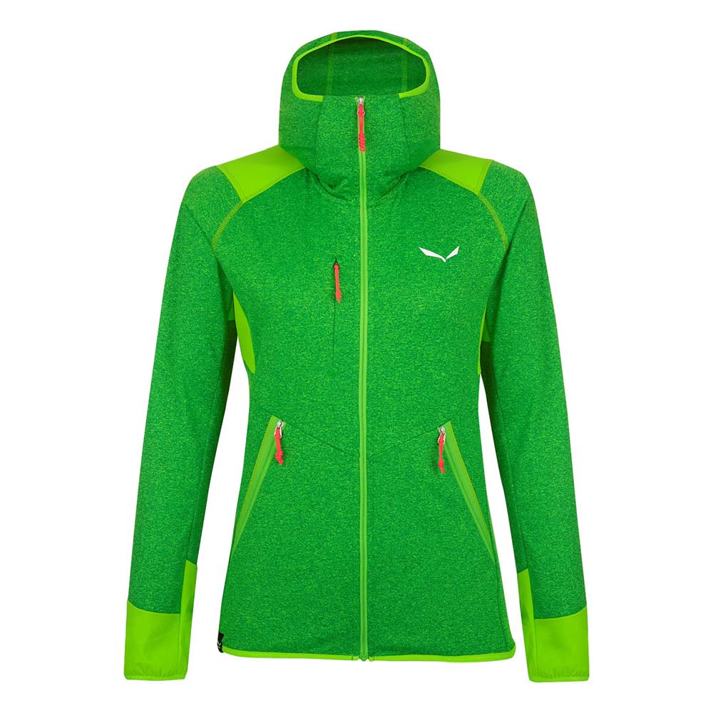 Salewa Agner Hybrid Polarlite Durastretch Green Women Hooded Jacket