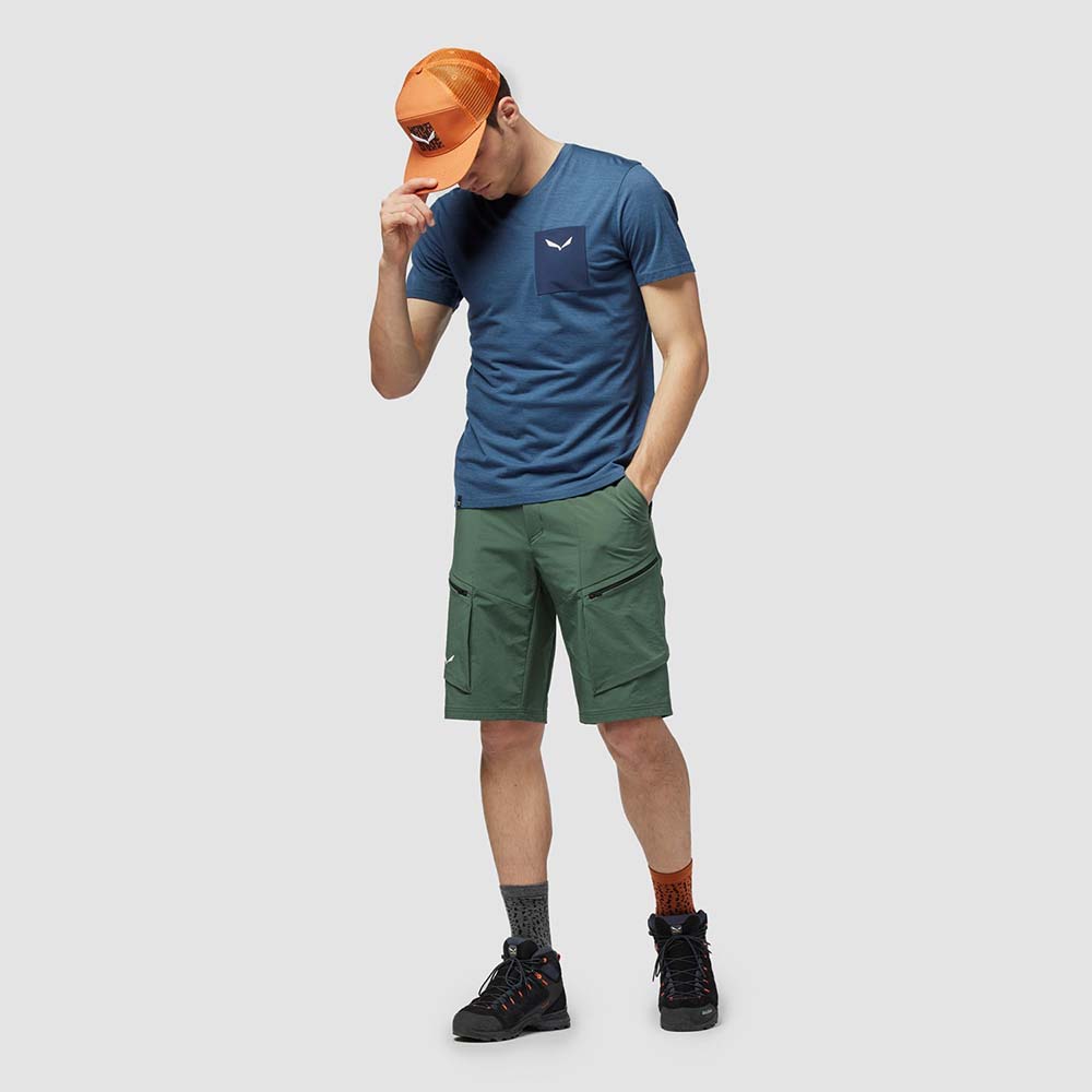 Salewa Puez Durastretch Cargo Green Men Shorts