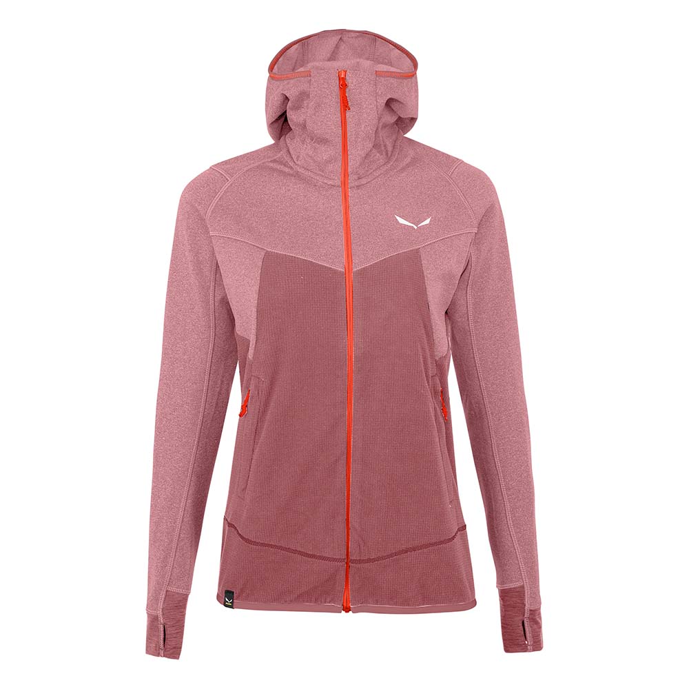 Salewa Puez Hybrid Polarlite Hooded Fleece Pink Women Tops