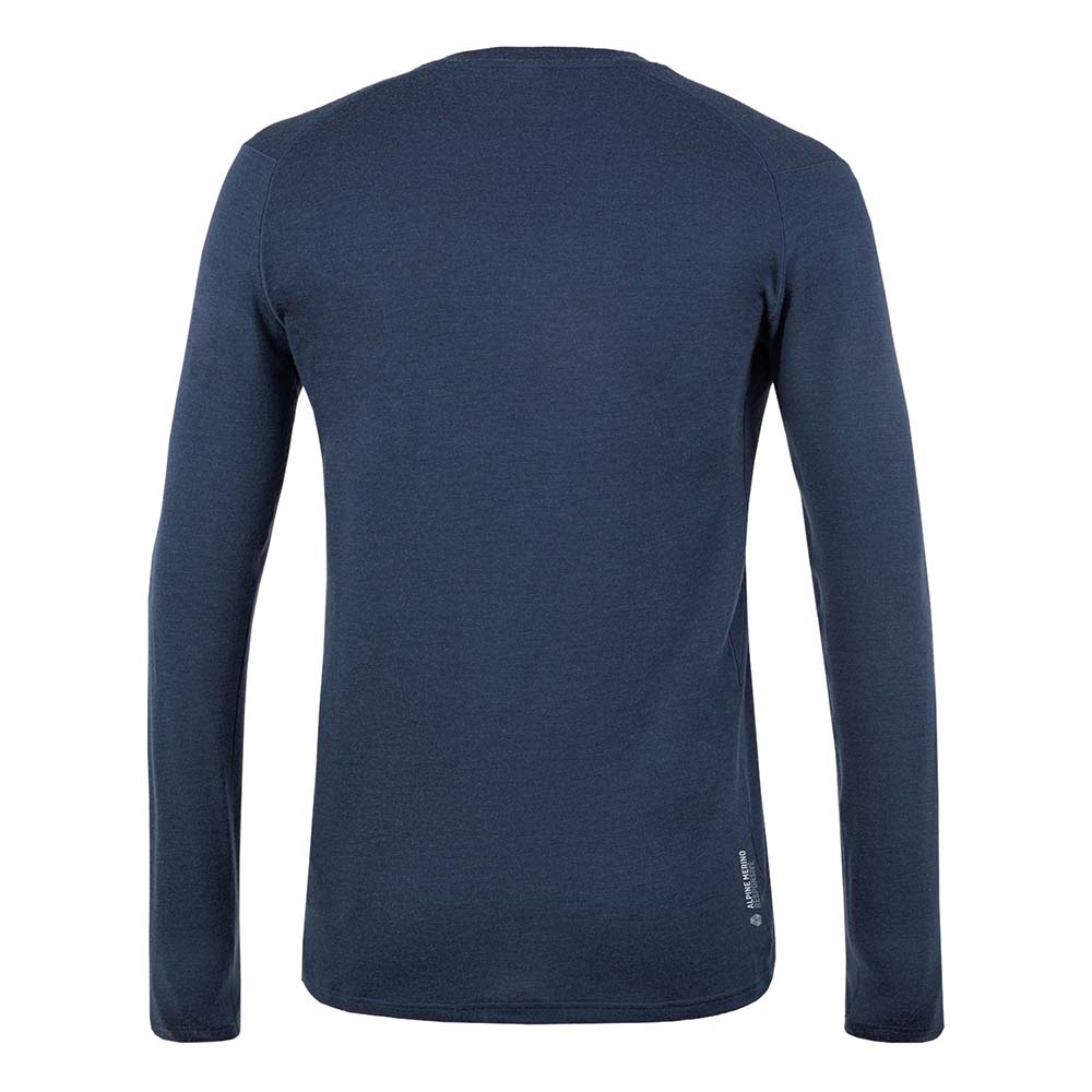 Salewa Pure Logo Alpine Merino Responsive Long Sleeve Navy Blue Men T-Shirts