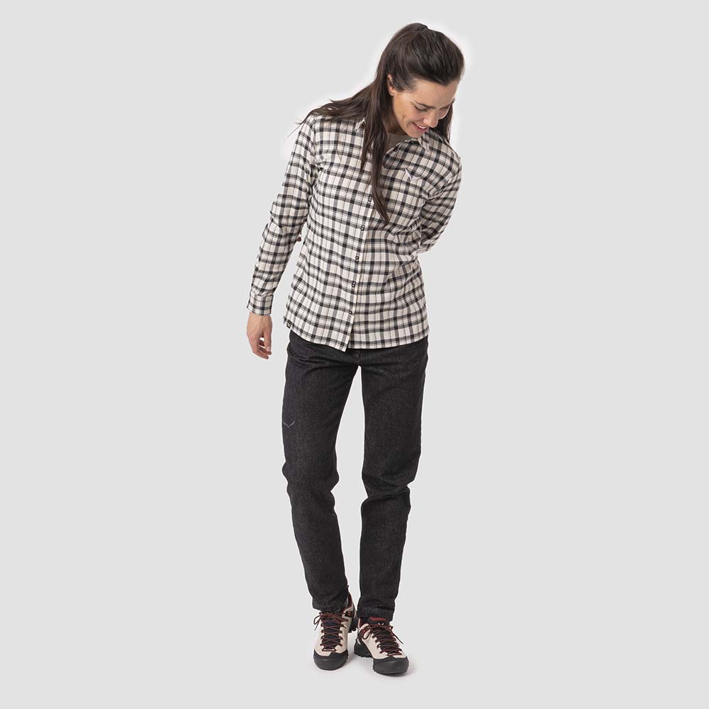 Salewa Fanes Flannel 5 Polarlite Beige/Black Women Shirts