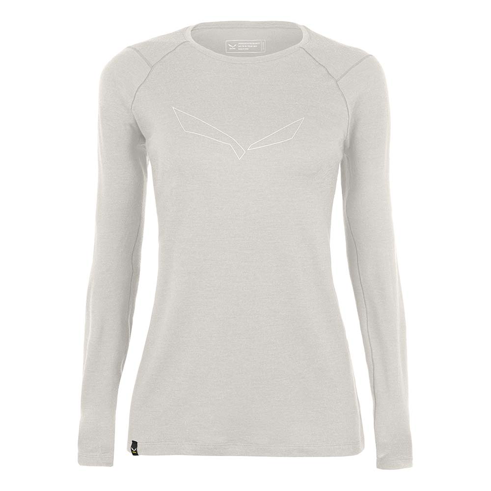 Salewa Pure Logo Alpine Merino Responsive Long Sleeve Beige Women T-Shirts