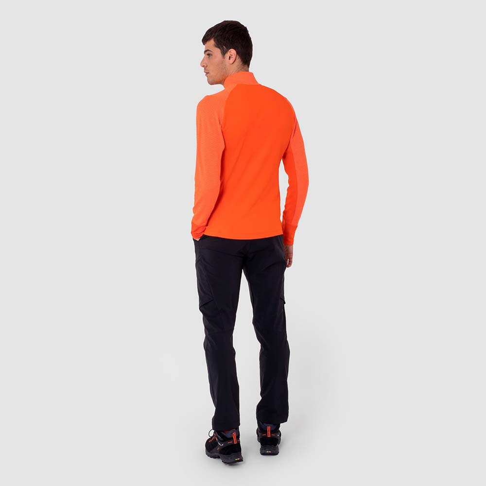Salewa Vajolet Polarlite Responsive Half Zip Fleece Red Orange Men Tops