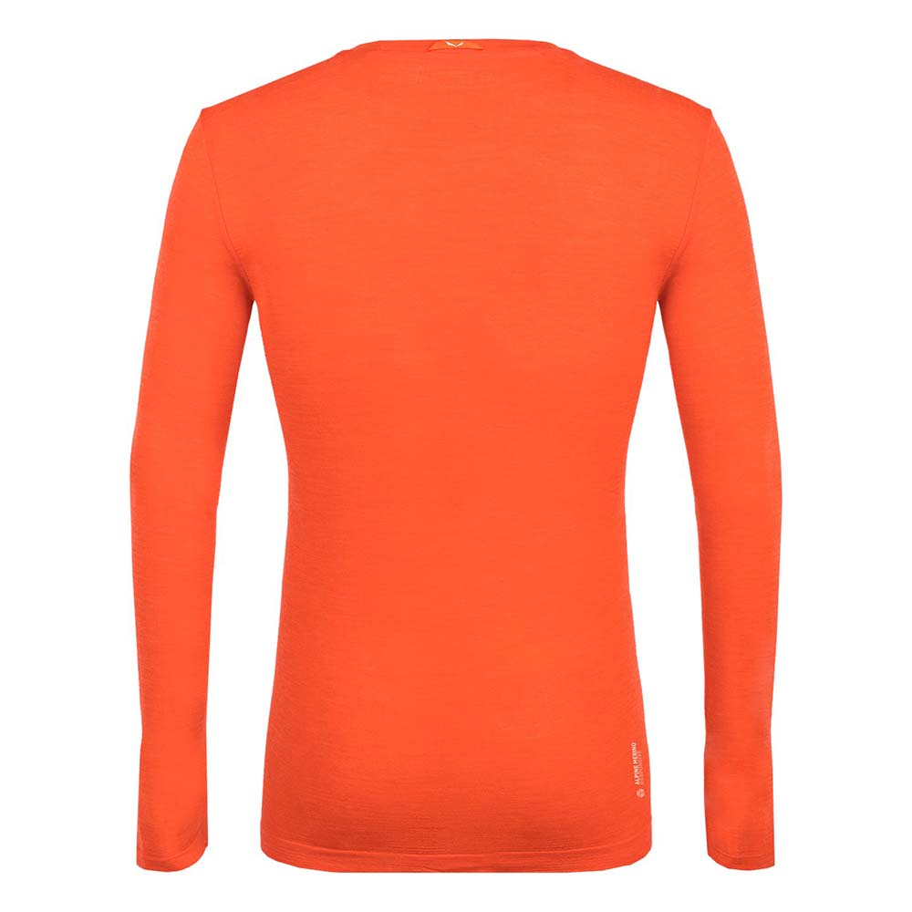 Salewa Zebru Fresh Merino Responsive Long Sleeve Red Orange Men T-Shirts