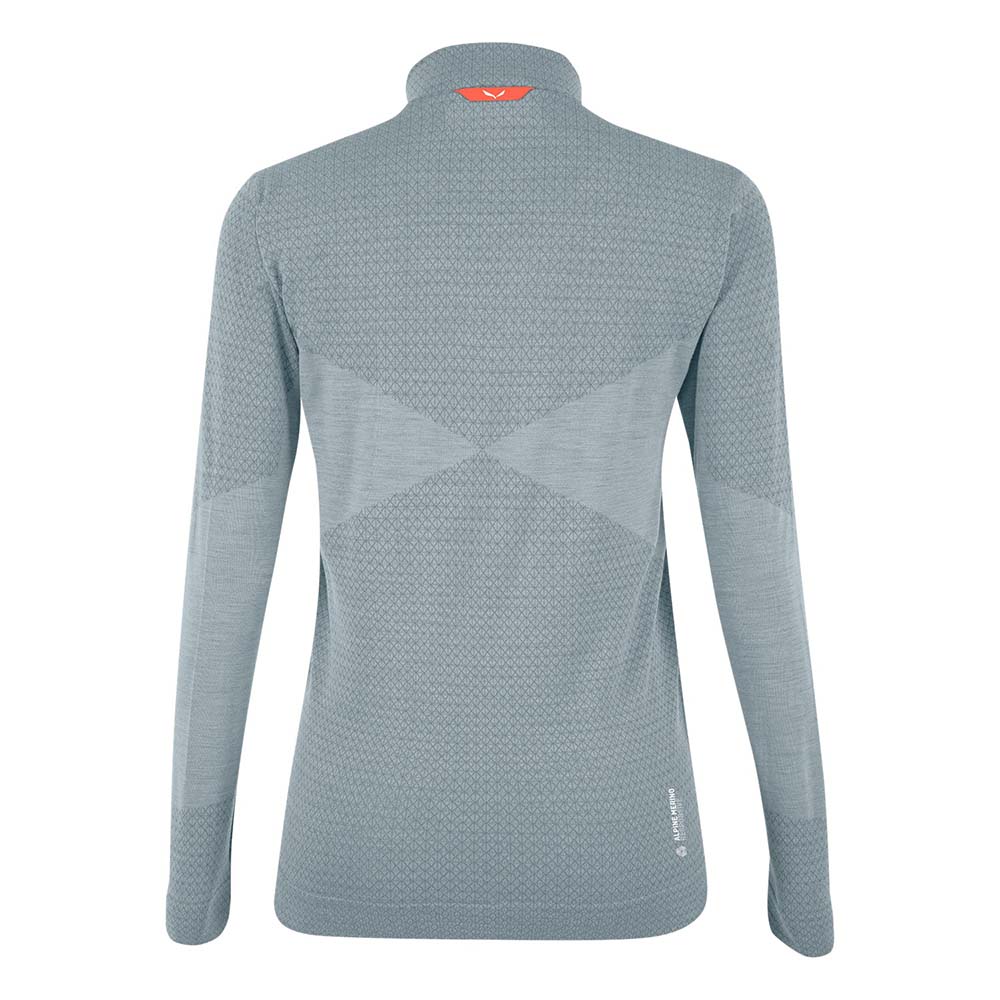 Salewa Zebru Responsive Half Zip Grey Women T-Shirts