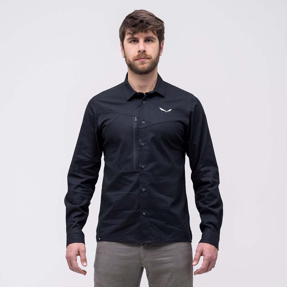 Salewa Alpine Hemp Long Sleeve Black Men Shirts