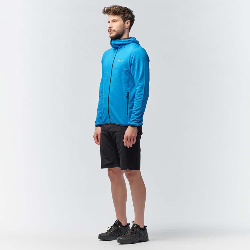 Salewa Light Micro Polarlite Full Zip Blue Men Hooded Jacket