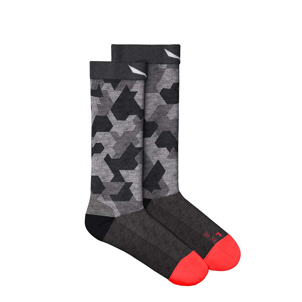 Salewa Pedroc Camo Merino Crew Black Women Socks
