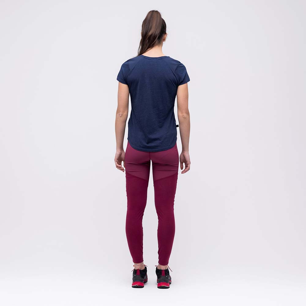 Salewa Alpine Hemp Print Navy Blue Women T-Shirts