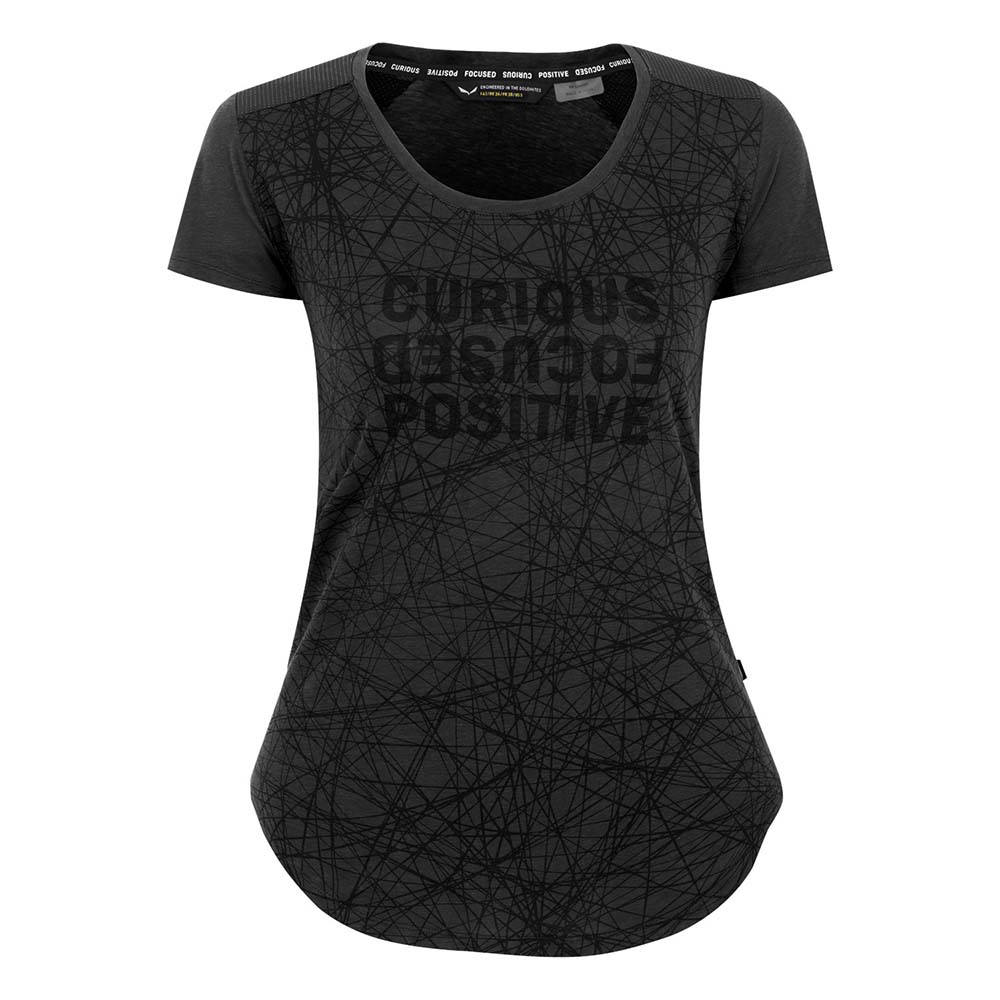 Salewa Alpine Hemp Print Black Women T-Shirts