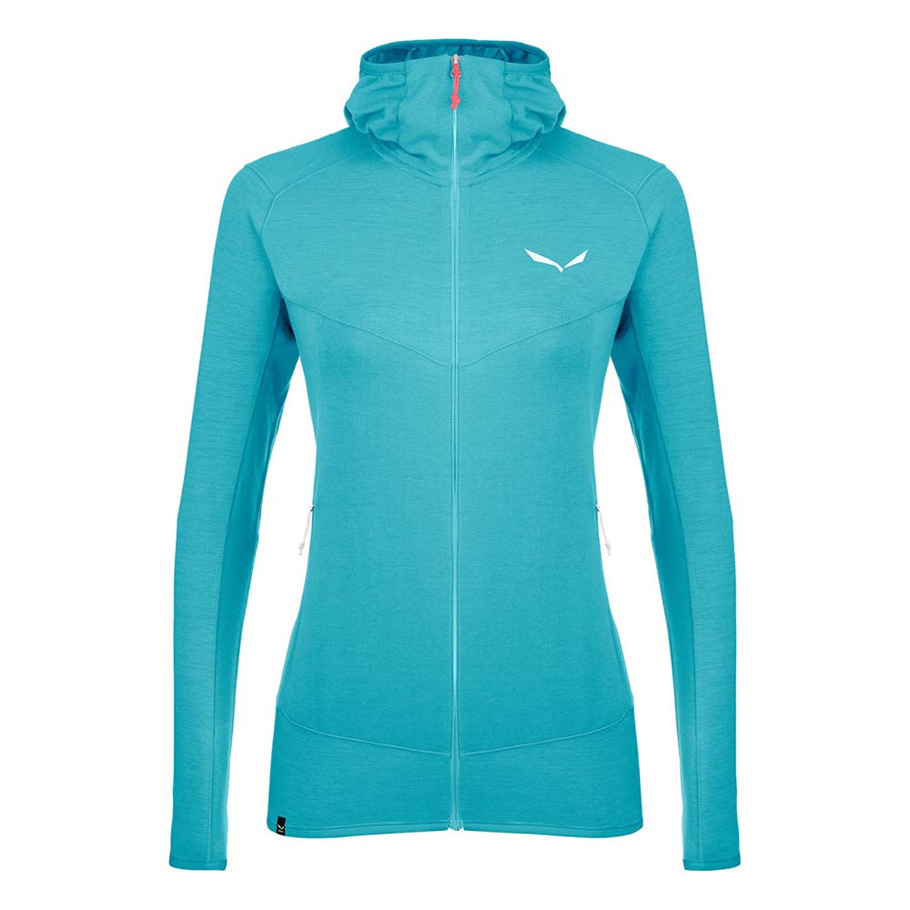 Salewa Light Micro Polarlite Full Zip Blue Women Hooded Jacket