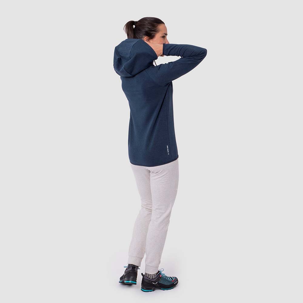 Salewa Pure Hemp Logo Navy Blue Women Hoodies