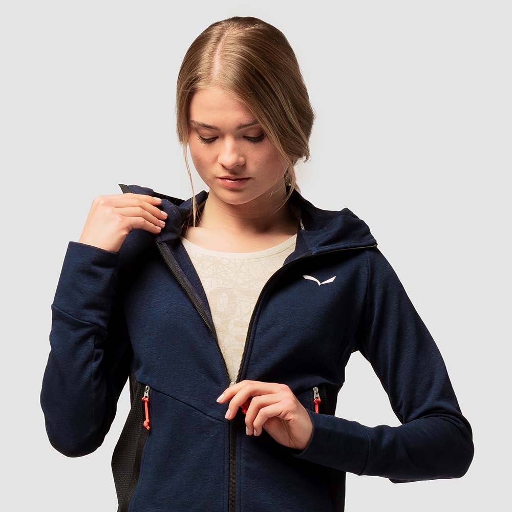 Salewa Lavaredo Hemp Navy Blue Women Hooded Jacket
