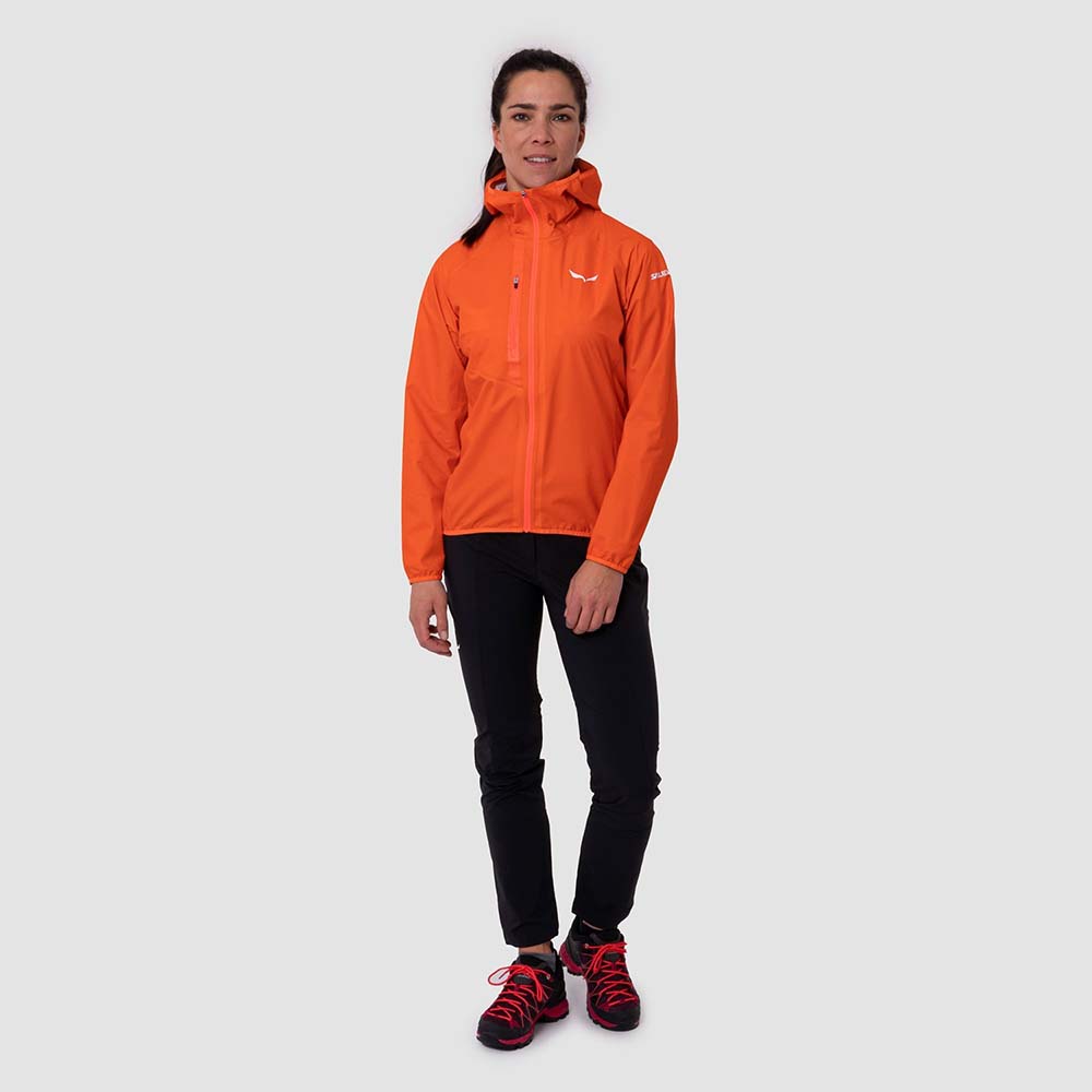 Salewa Puez Light Powertex Hardshell Red Orange Women Jacket