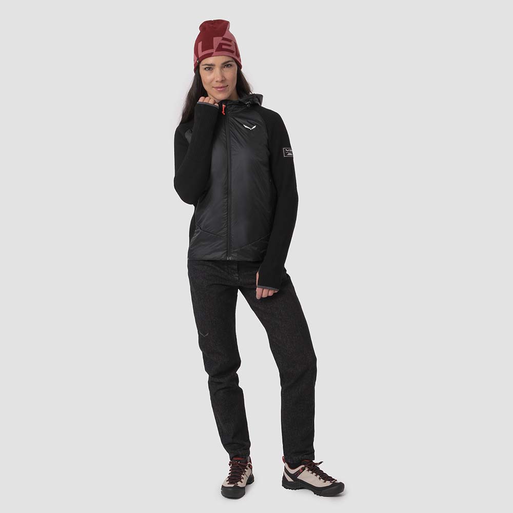 Salewa Fanes Engineered Merino Hybrid Black Women Jacket