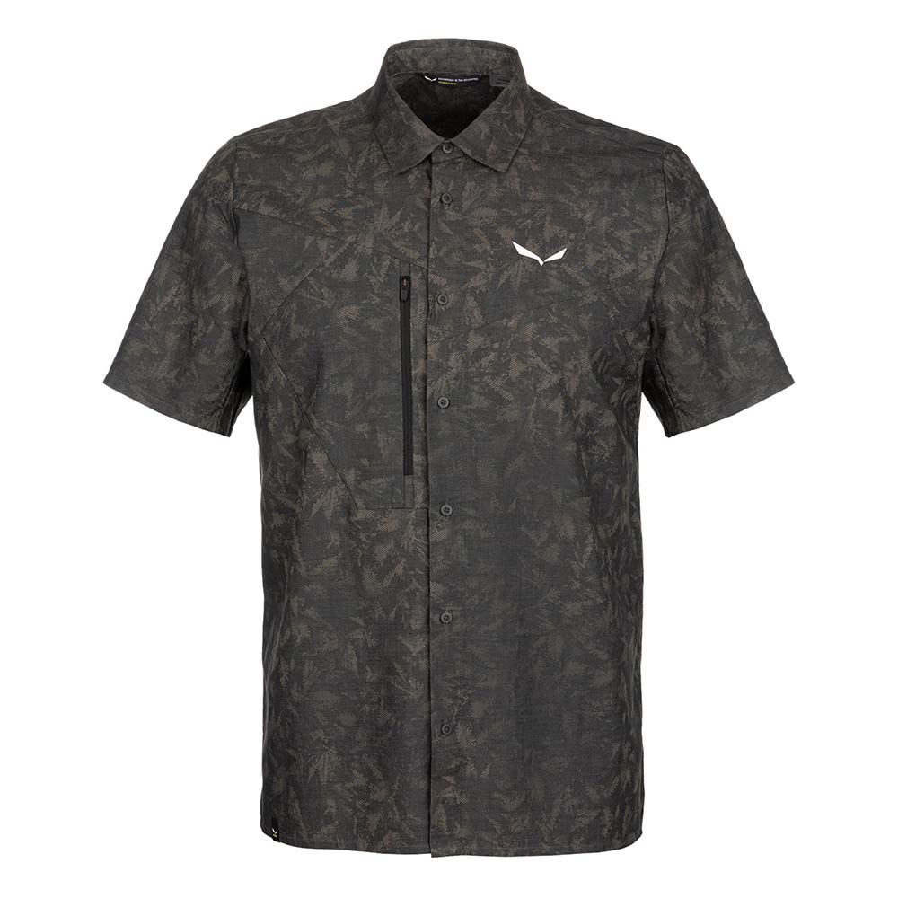 Salewa Puez Hemp Printed Short Sleeve Brown Men Shirts
