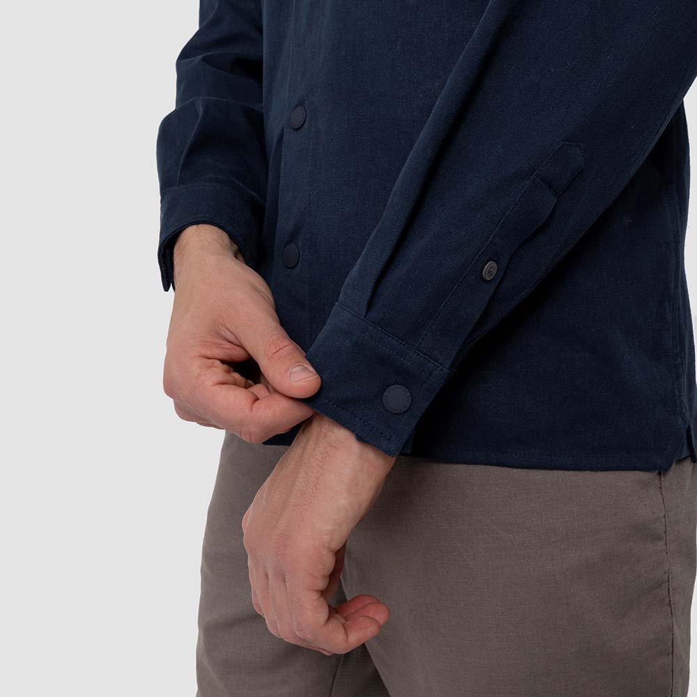 Salewa Fanes Hemp Navy Blue Men Shirts