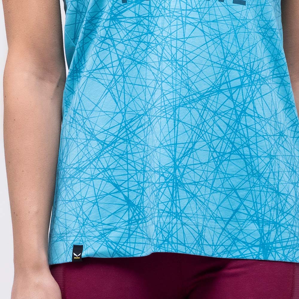 Salewa Alpine Hemp Print Maui Blue Women Tank Top